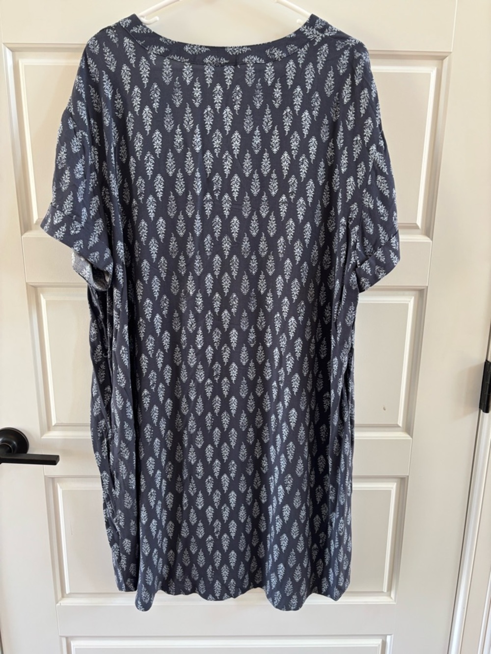a.n.a A New Approach Blue White Floral Tunic Dress XL Short Sleeve - Picture 5 of 11
